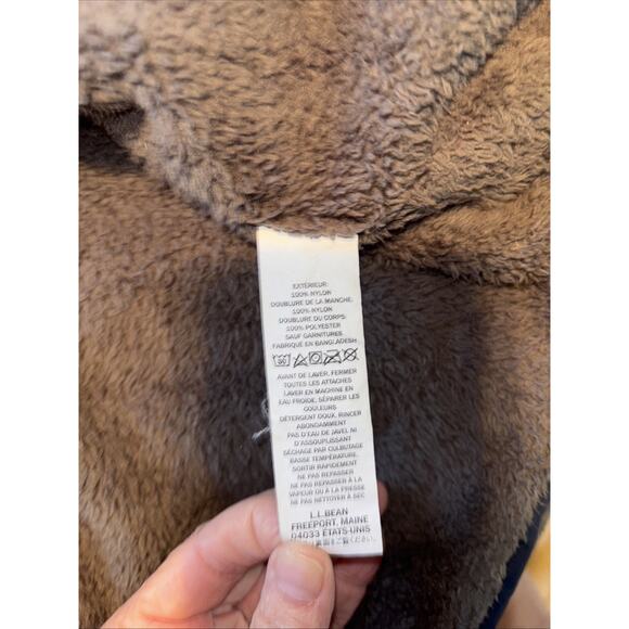 LL Bean Winter‎ Warmer Jacket 3x Sherpa Fleece Lined Coat Plus Size Navy 271138 - Picture 7 of 11